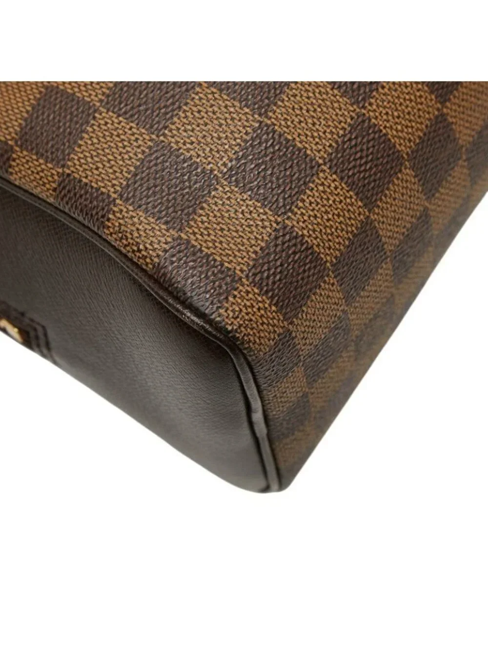 Louis Vuitton Damier Brera Handbag Brown Leather